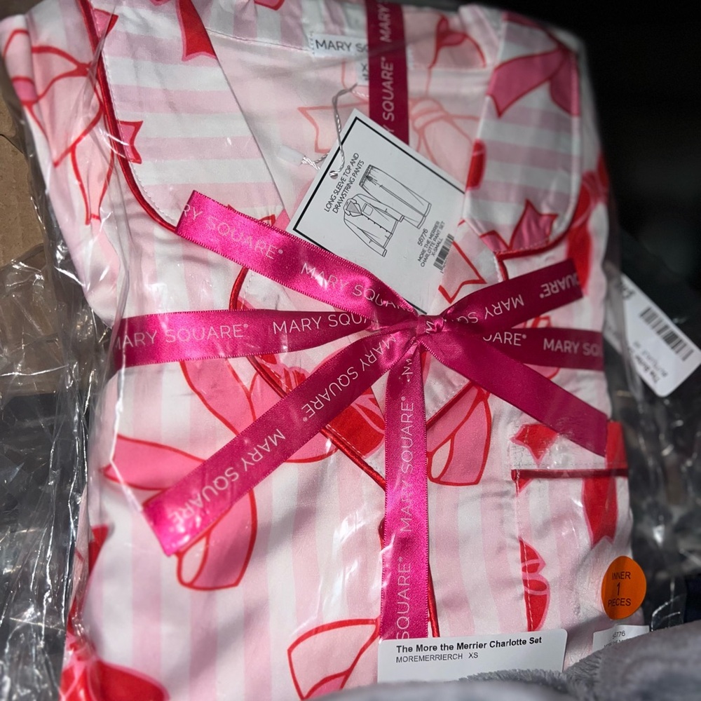 New Mary square bow pajama set XS
